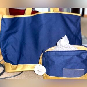 Navy Cabana Tote and essential/make up bag.